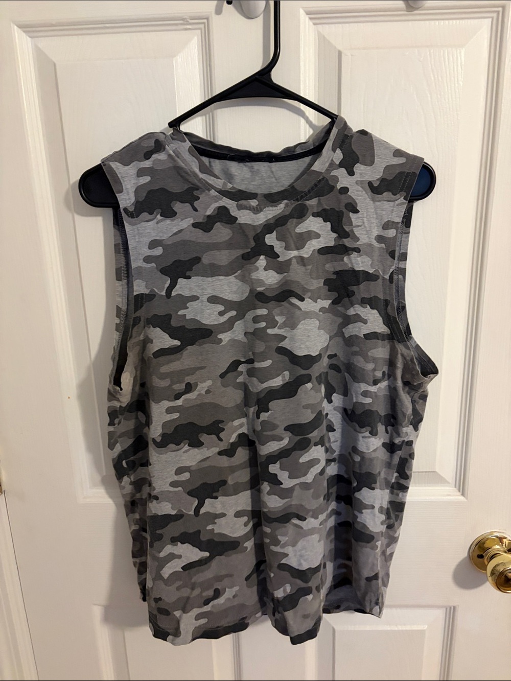 Gray Camo Sleeveless Muscle Tank